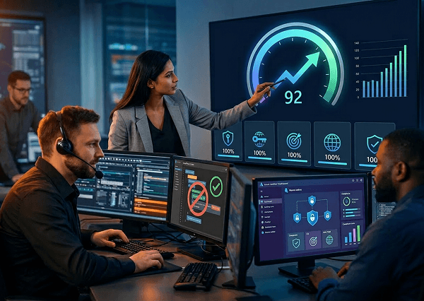 Team monitoring Azure security dashboards